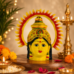 Metal Amman Face with Surya Prabhavali for Varalakshmi