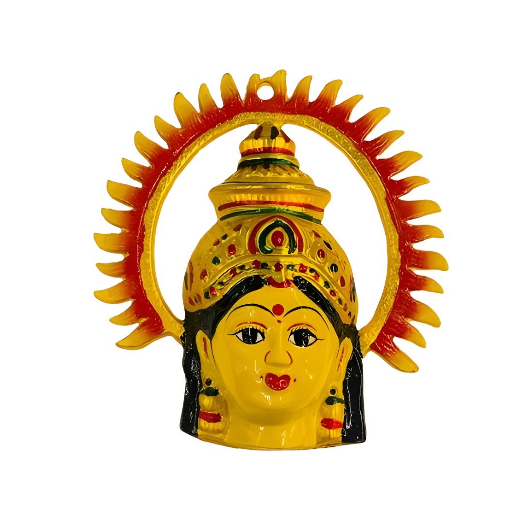 Metal Amman Face with Surya Prabhavali for Varalakshmi - Image 3
