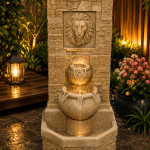 Lion Face Water Fountain Elegant Outdoor & Indoor Décor